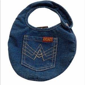7 for All Mankind baby bib, chambray w/ pocket